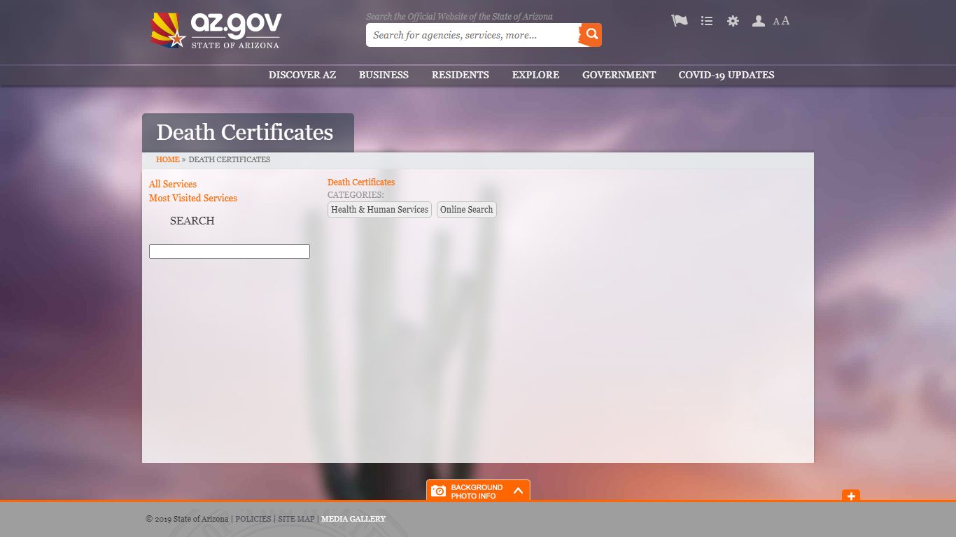 Death Certificates | az.gov - Arizona